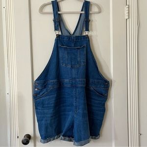 Ava & Viv Blue Denim Shorts Overalls - 24W - EUC